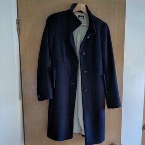 J Crew Plum Wool Coat, Size 0